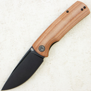 Нож Petrified Fish Beluga, K110, Black Stonewashed, Brown Micarta Handle, PFP01KMW